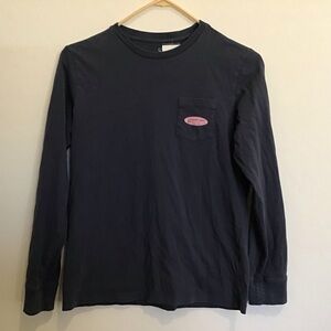 VINEYARD Boys Size M long sleeve shirt, Navy blue- Used
